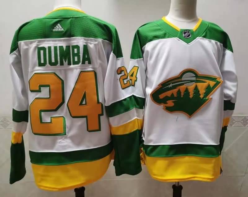 Minnesota Wild DUMBA #24 White NHL Jersey