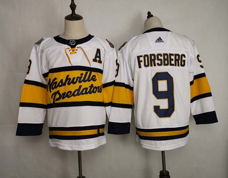 Nashville Predators White FORSBERG #9 NHL Jersey