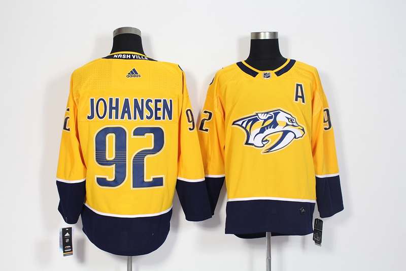 Nashville Predators Yellow JOHANSEN #92 NHL Jersey