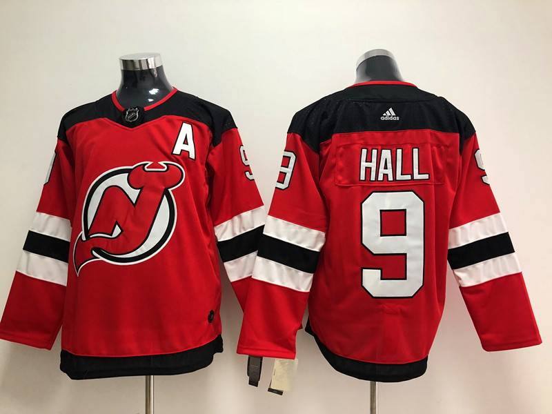 New Jersey Devils Red HALL #9 NHL Jersey
