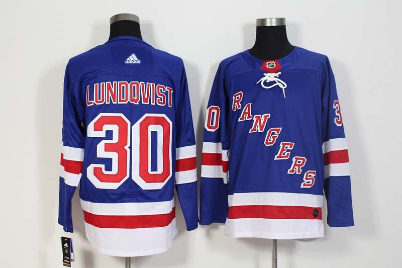 New York Rangers Blue LUNDQVIST #30 NHL Jersey