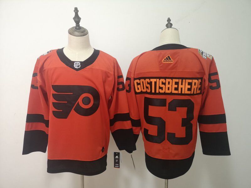 Philadelphia Flyers Orange GOSTISBEHERE #53 NHL Jersey 02