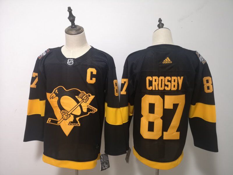Pittsburgh Penguins Black CROSBY #87 NHL Jersey 02