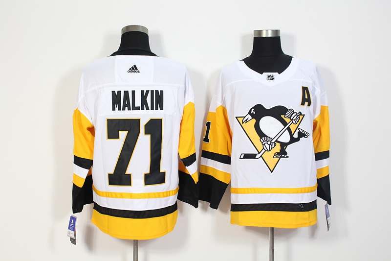 Pittsburgh Penguins White MALKIN #71 NHL Jersey