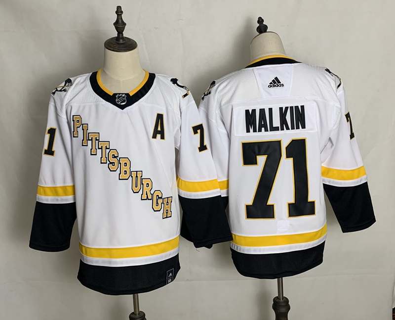 Pittsburgh Penguins White MALKIN #71 NHL Jersey 02