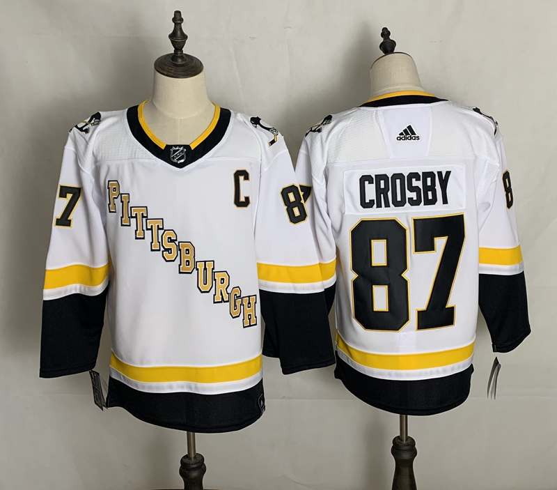 Pittsburgh Penguins White CROSBY #87 NHL Jersey 02