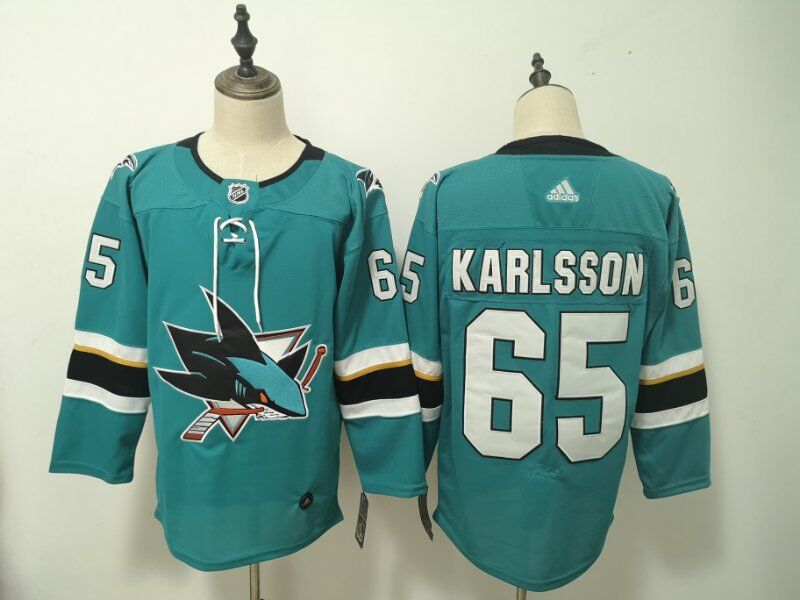 San Jose Sharks Blue KARLSSON #65 NHL Jersey