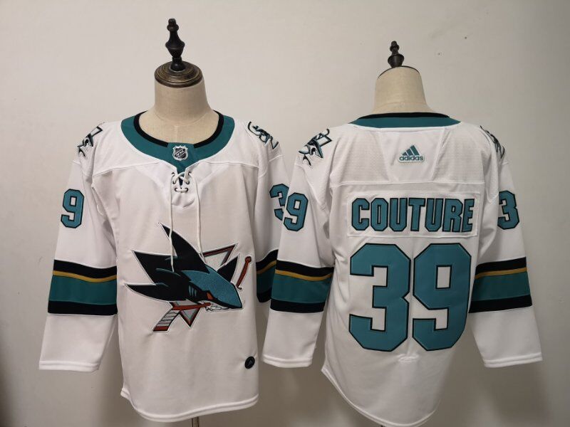 San Jose Sharks White COUTURE #39 NHL Jersey