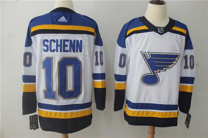 St Louis Blues White SCHENN #10 NHL Jersey