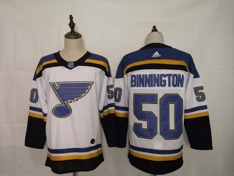 St Louis Blues White BINNINGTON #50 NHL Jersey