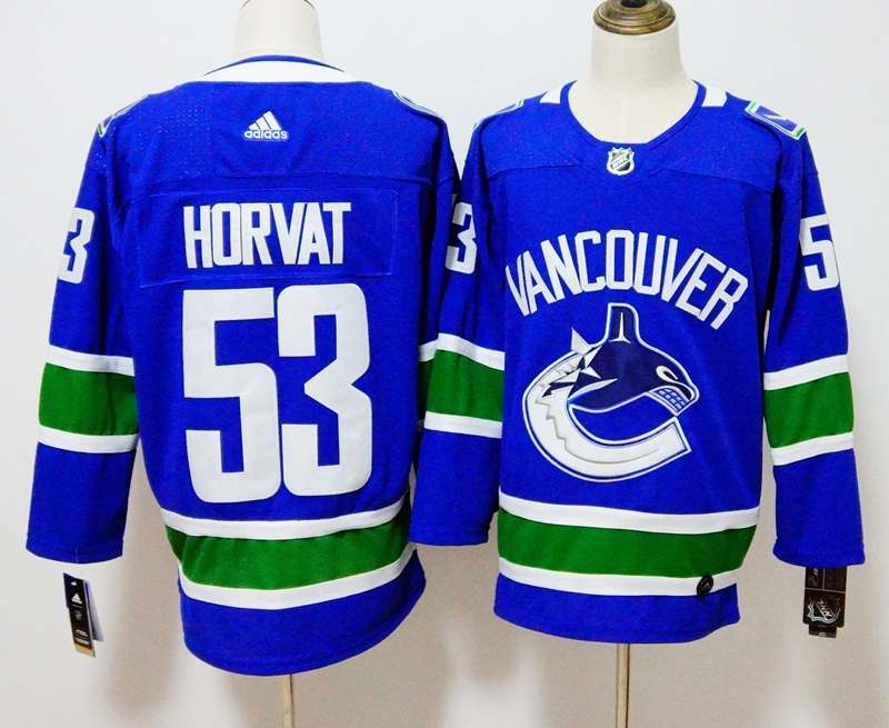 Vancouver Canucks Blue HORVAT #53 NHL Jersey