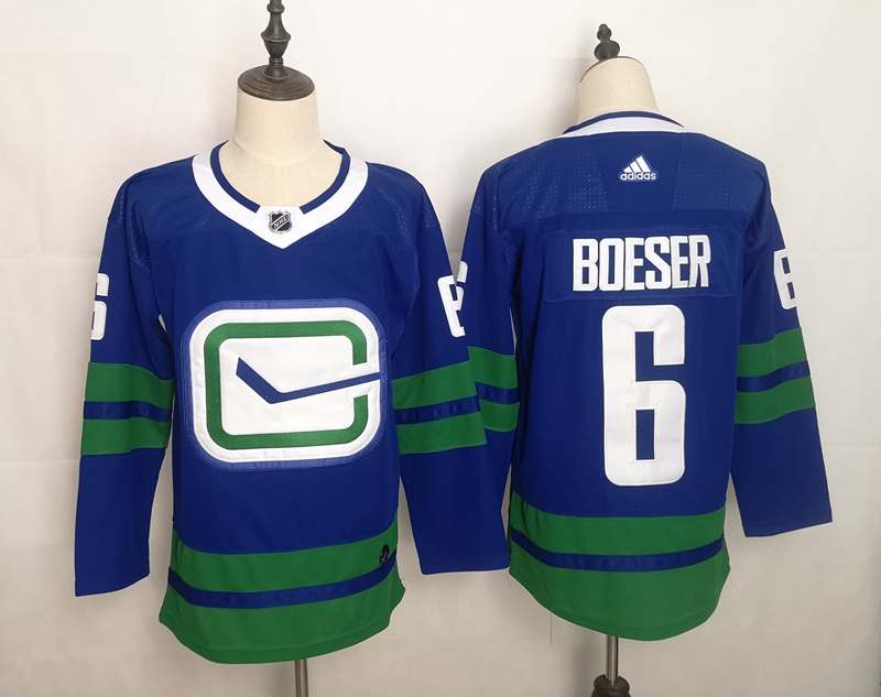 Vancouver Canucks Blue BOESER #6 NHL Jersey