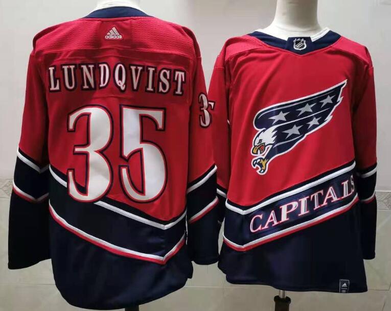 Washington Capitals Red LUNDQVIST #35 Classics NHL Jersey