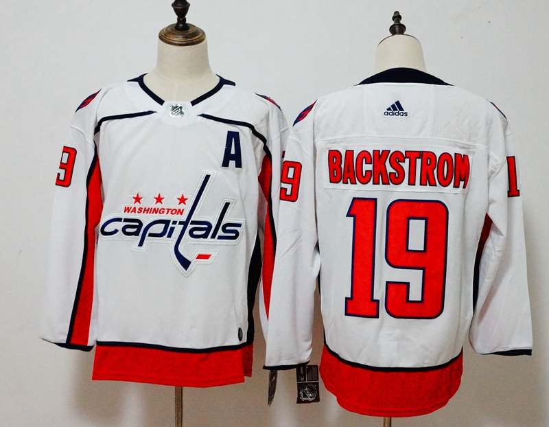 Washington Capitals White BACKSTROM #19 NHL Jersey