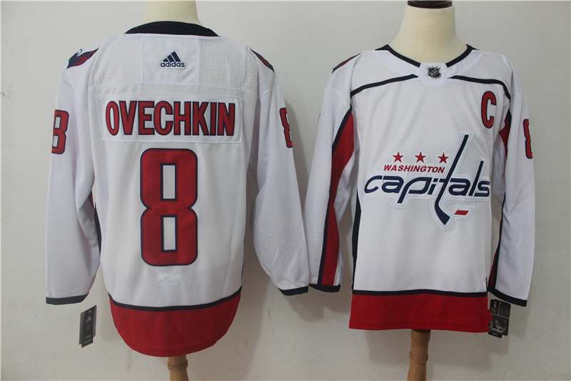 Washington Capitals White OVECHKIN #8 NHL Jersey