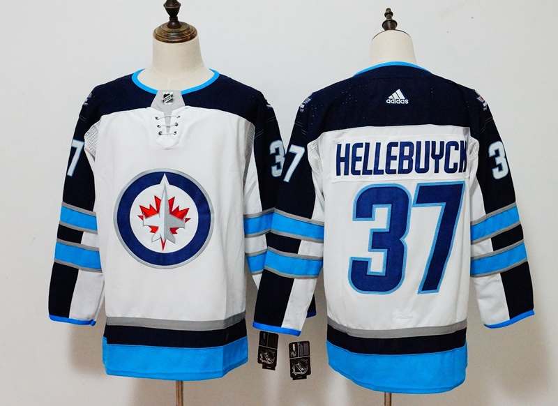 Winnipeg Jets White HELLEBUYCK #37 NHL Jersey