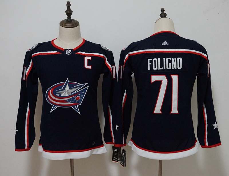 Columbus Blue Jackets FOLIGNO #71 Blue Women NHL Jersey