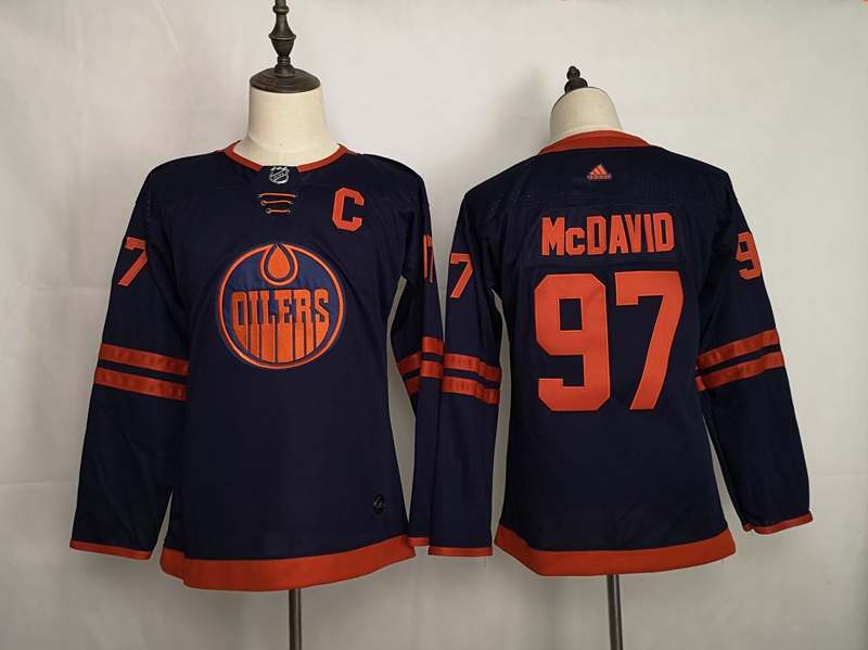 Edmonton Oilers MCDAVID #97 Dark Blue Women Classics NHL Jersey