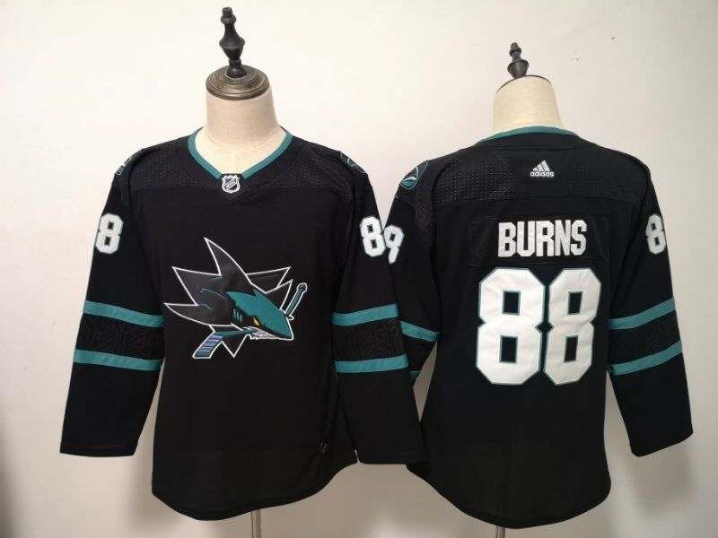 San Jose Sharks BURNS #88 Black Women NHL Jersey