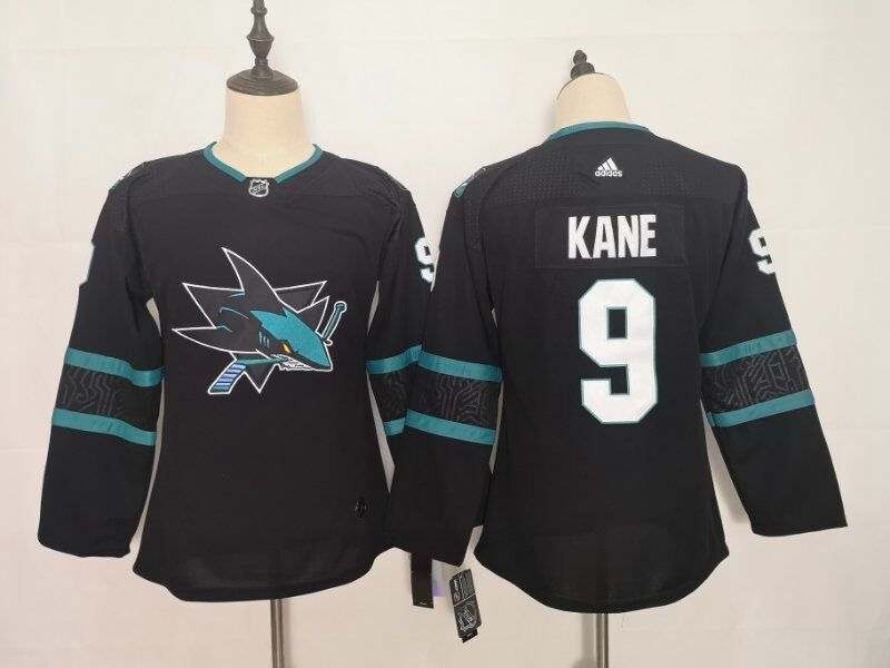 San Jose Sharks KANE #9 Black Women NHL Jersey