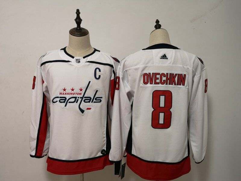 Washington Capitals OVECHKIN #8 White Women NHL Jersey