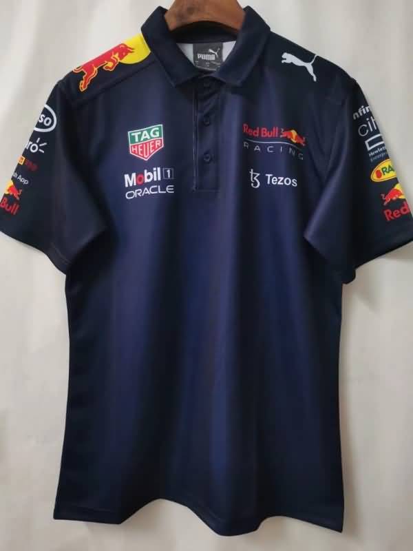 AAA(Thailand) F1 2021 Red Bull Dark Blue Polo Soccer T-Shirt 03