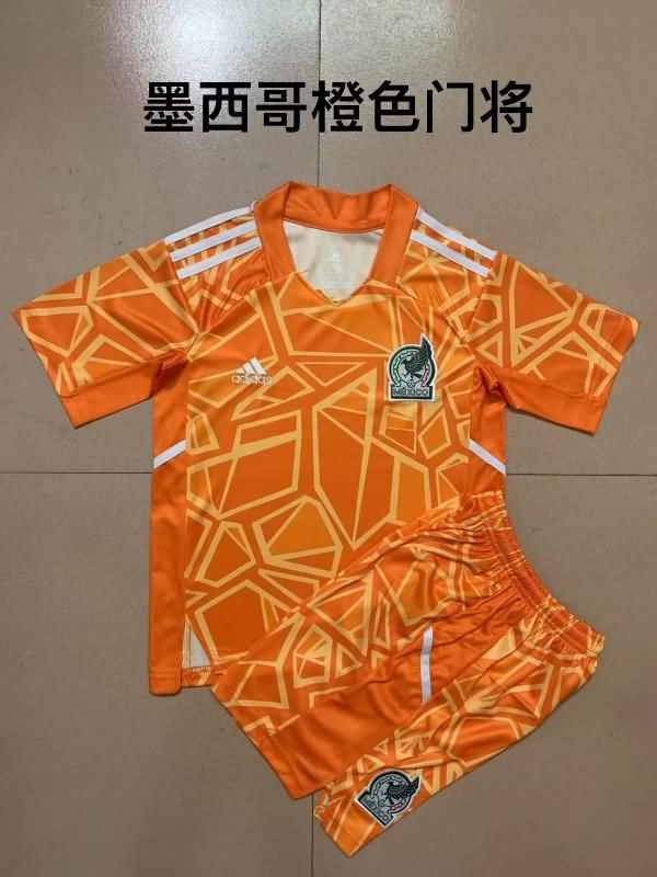 Mexico 2022 Goalkeeper Orange Soccer Jersey