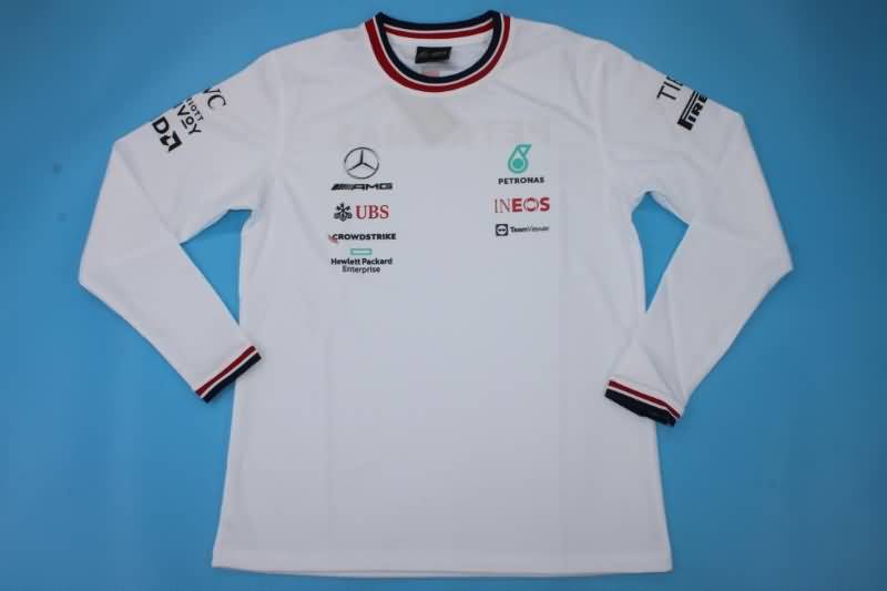 AAA(Thailand) F1 2021 Mercedes White Long Sleeve Training Jersey