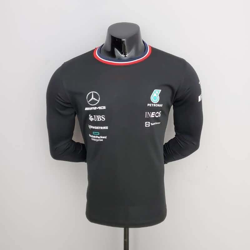 AAA(Thailand) F1 2021 Mercedes Black Long Sleeve Training Jersey