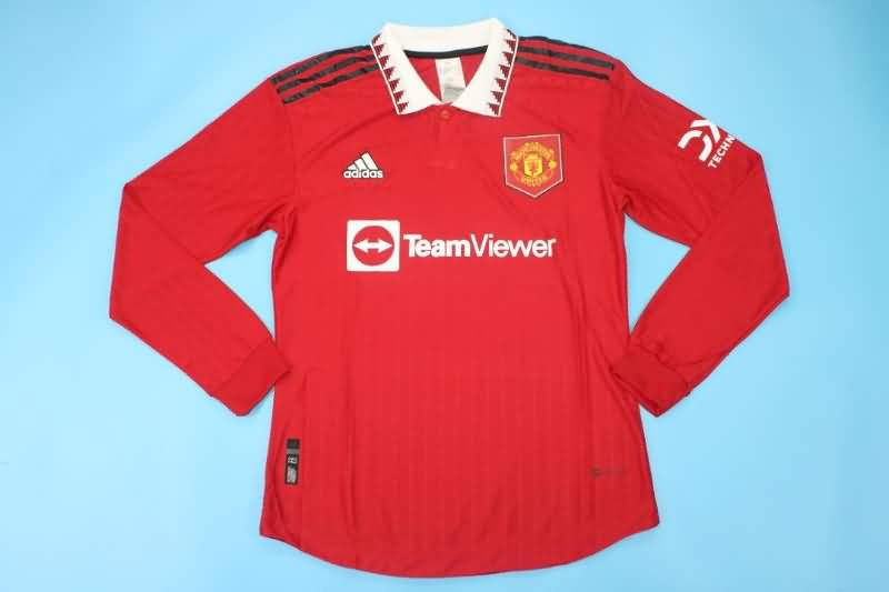 AAA(Thailand) Manchester United 22/23 Home Long Sleeve Soccer Jersey(Player)