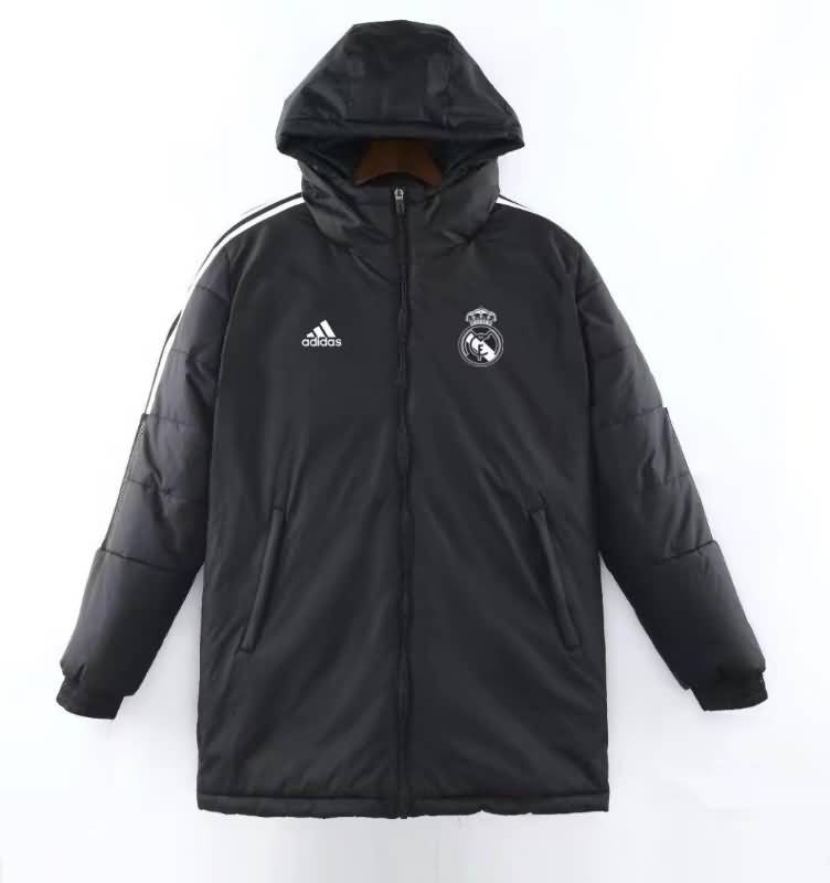 AAA(Thailand) Real Madrid 2022 Black Soccer Cotton Coat 02