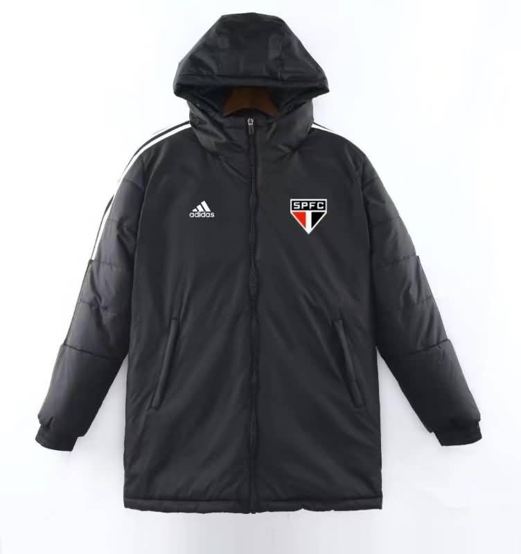 AAA(Thailand) Sao Paulo 2022 Black Soccer Cotton Coat 02