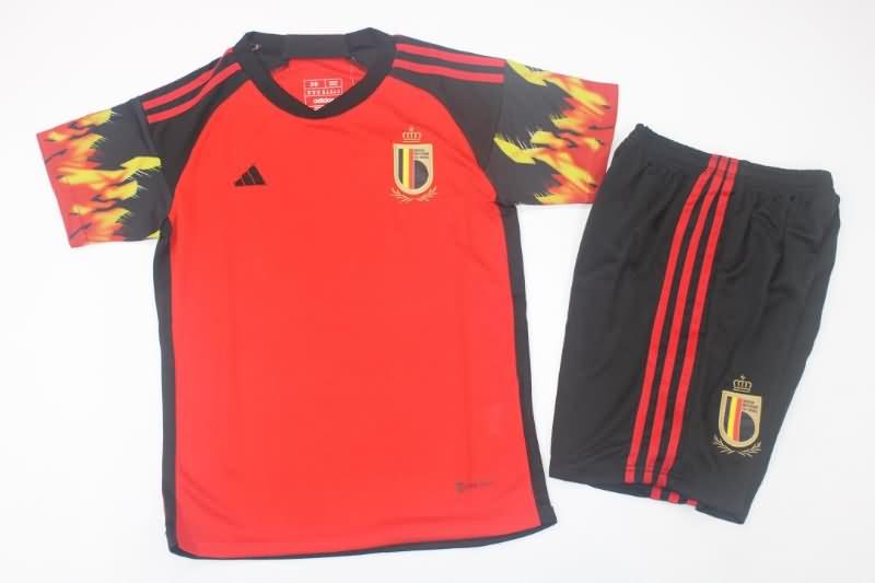 Belgium 2022 Kids Home Soccer Jersey And Shorts