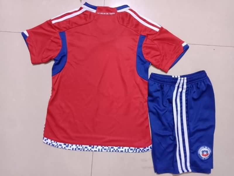 Chile 2022 Kids Home Soccer Jersey And Shorts