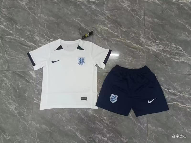 England 2023 Kids Home Soccer Jersey And Shorts