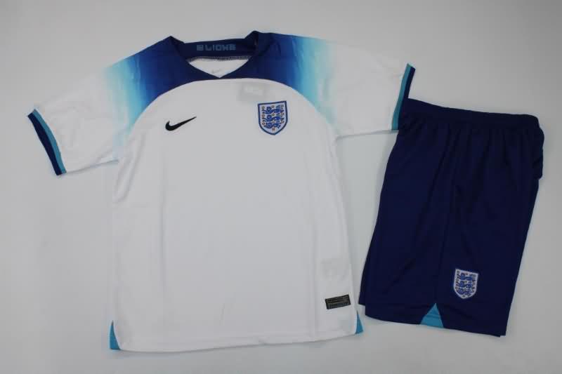 England 2022 Kids Home Soccer Jersey And Shorts