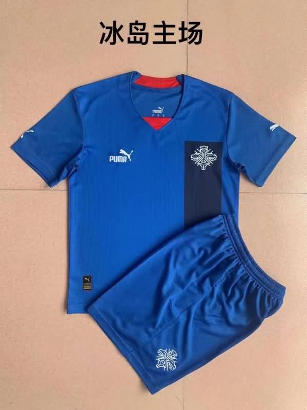 Iceland 2022 Kids Home Soccer Jersey And Shorts
