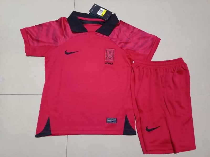 Korea 2022 Kids Home Soccer Jersey And Shorts