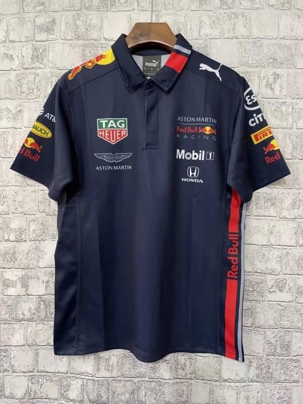 AAA(Thailand) Red Bull 2022 Dark Blue Polo Soccer T-Shirt 02