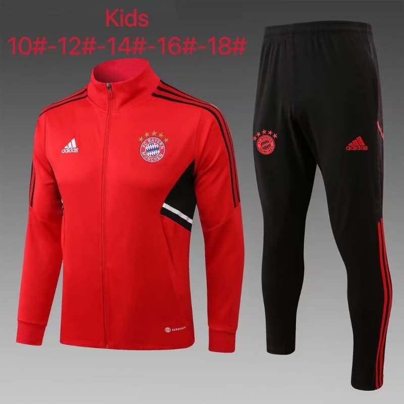 Bayern Munich 22/23 Kids Red Soccer Tracksuit 02