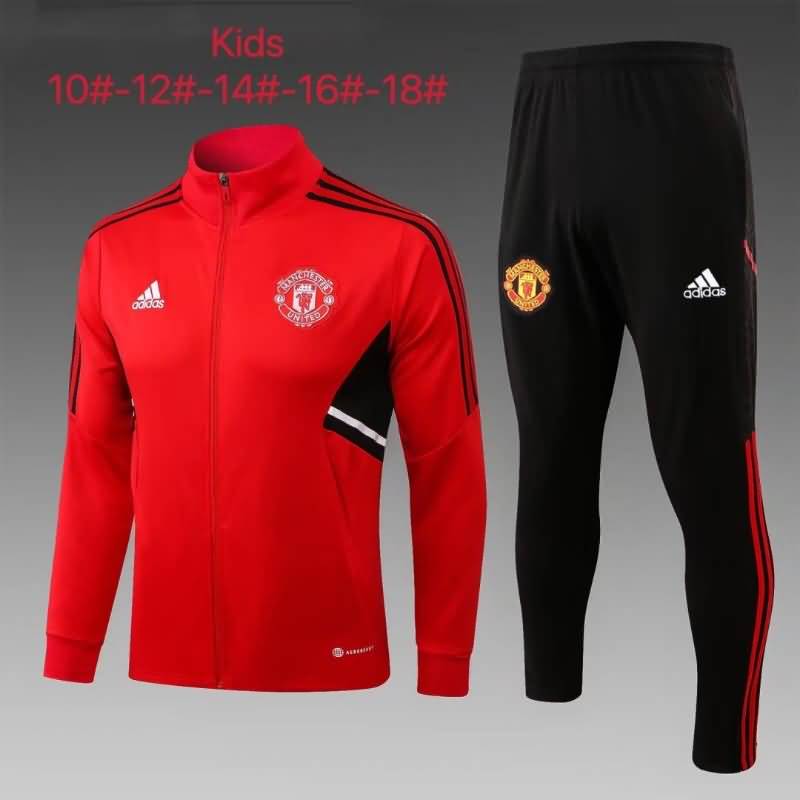 Manchester United 22/23 Kids Red Soccer Tracksuit