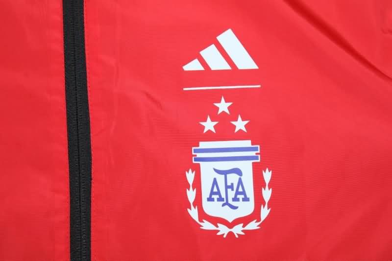 AAA(Thailand) Argentina 22/23 Black Red Reversible 3 Stars Soccer Windbreaker