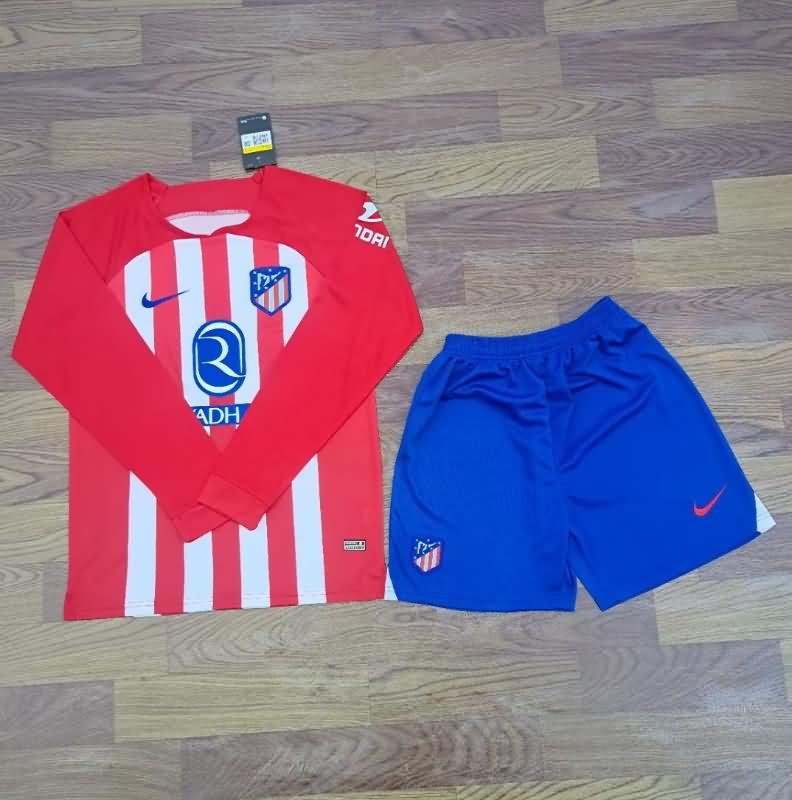 Atletico Madrid 23/24 Home Long Sleeve Soccer Jersey
