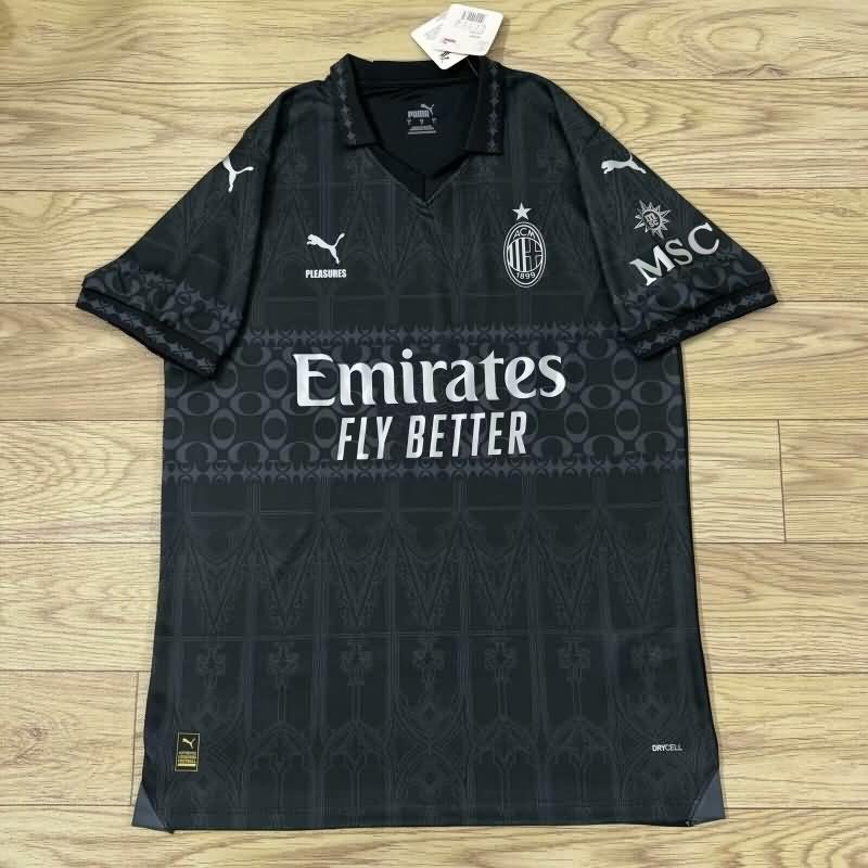 AAA(Thailand) AC Milan 23/24 Fourth Black Soccer Jersey