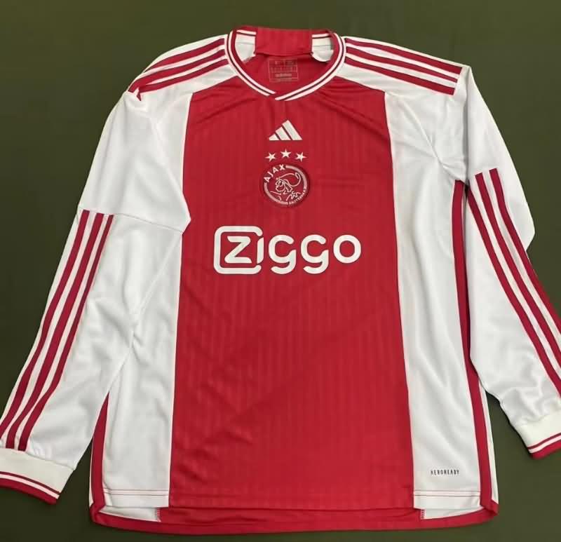 AAA(Thailand) Ajax 23/24 Home Long Sleeve Soccer Jersey