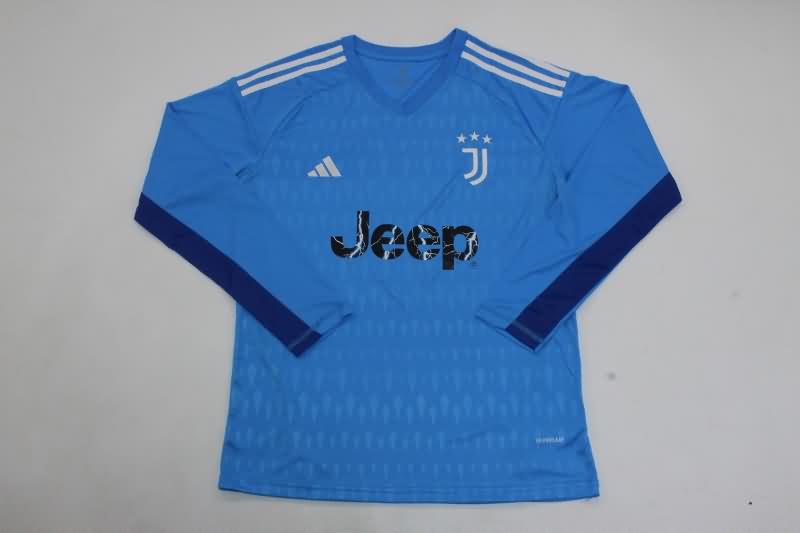 AAA(Thailand) Juventus 23/24 Goalkeeper Blue Long Sleeve Soccer Jersey