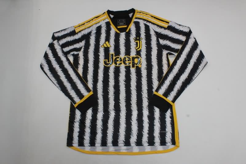 AAA(Thailand) Juventus 23/24 Home Long Sleeve Soccer Jersey