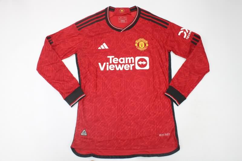 AAA(Thailand) Manchester United 23/24 Home Long Sleeve Soccer Jersey (Player)