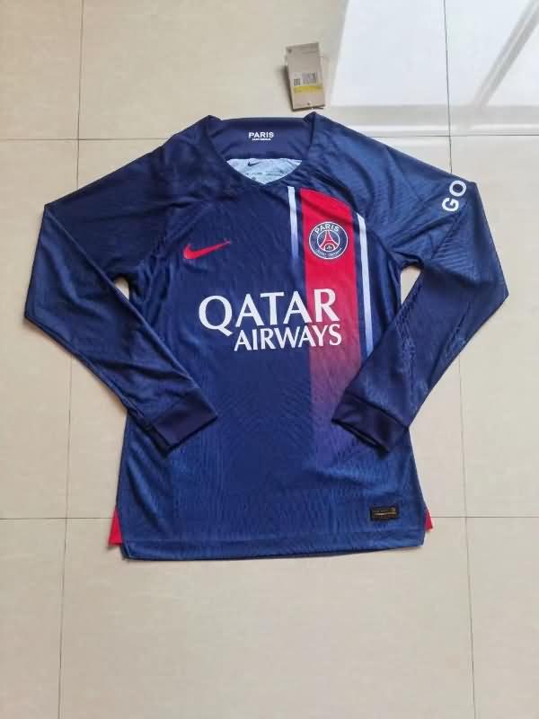 AAA(Thailand) Paris St German 23/24 Home Long Sleeve Soccer Jersey (Player)