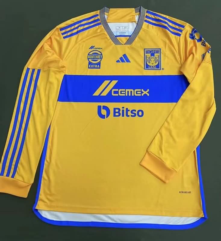 AAA(Thailand) Tigres Uanl 23/24 Home Long Sleeve Soccer Jersey